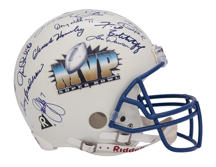 Super Bowl MVPs Multi-Signed Authentic Super Bowl MVP Helmet With 25 Signatures Including Joe Montana, Jerry Rice, Bart Starr & Emmitt Smith (Beckett)
